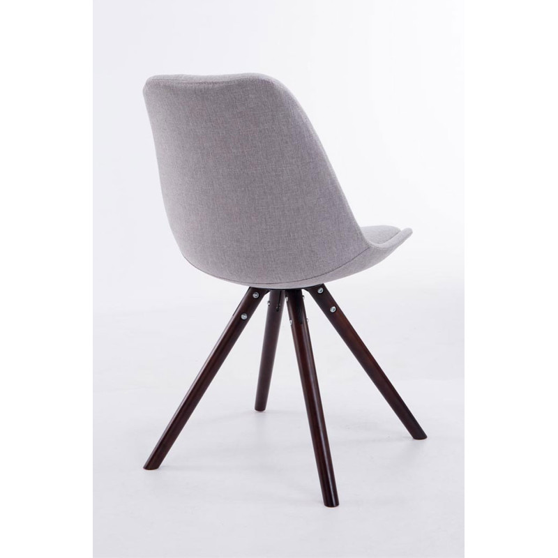 Chaise visiteur Toulouse tissu cappuccino ronde | gris