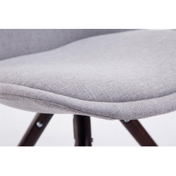 Chaise visiteur Toulouse tissu cappuccino ronde | gris