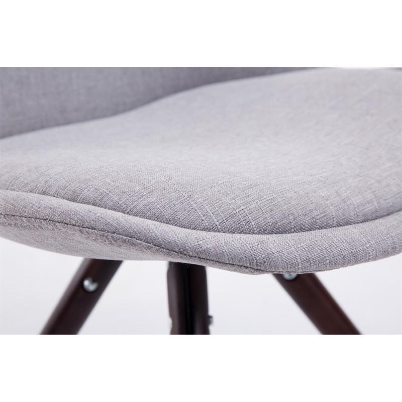 Chaise visiteur Toulouse tissu cappuccino ronde | gris