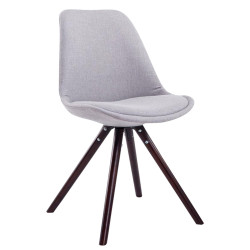 Chaise visiteur Toulouse tissu cappuccino ronde | gris