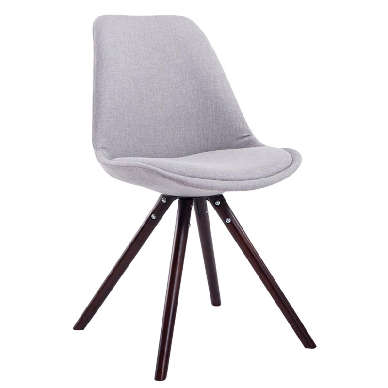 Chaise visiteur Toulouse tissu cappuccino ronde | gris