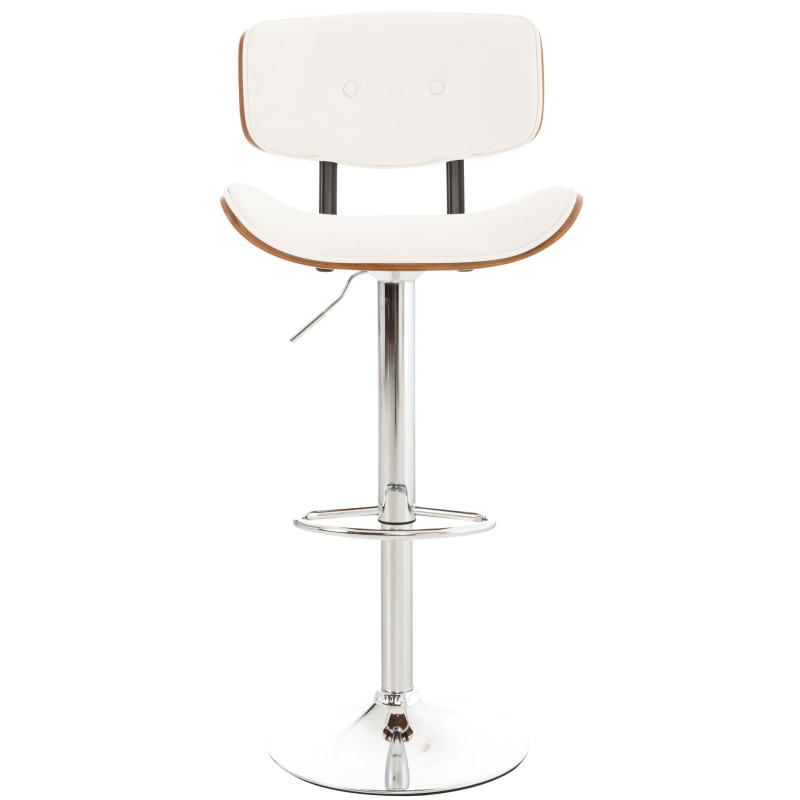 Tabouret de bar Sarnia en similicuir noyer/blanc
