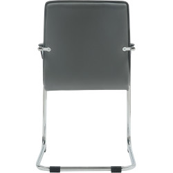 Fauteuil visiteur Tira en similicuir gris