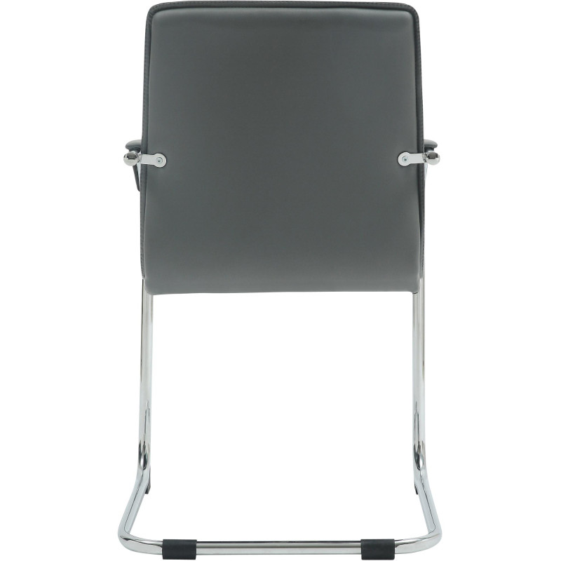 Fauteuil visiteur Tira en similicuir gris