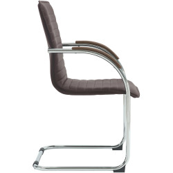 Fauteuil visiteur Tira en similicuir marron