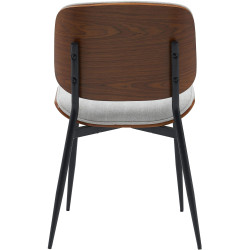 Chaise visiteur en tissu Tiffin noyer/crème