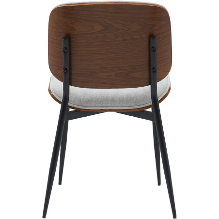 Chaise visiteur en tissu Tiffin noyer/crème