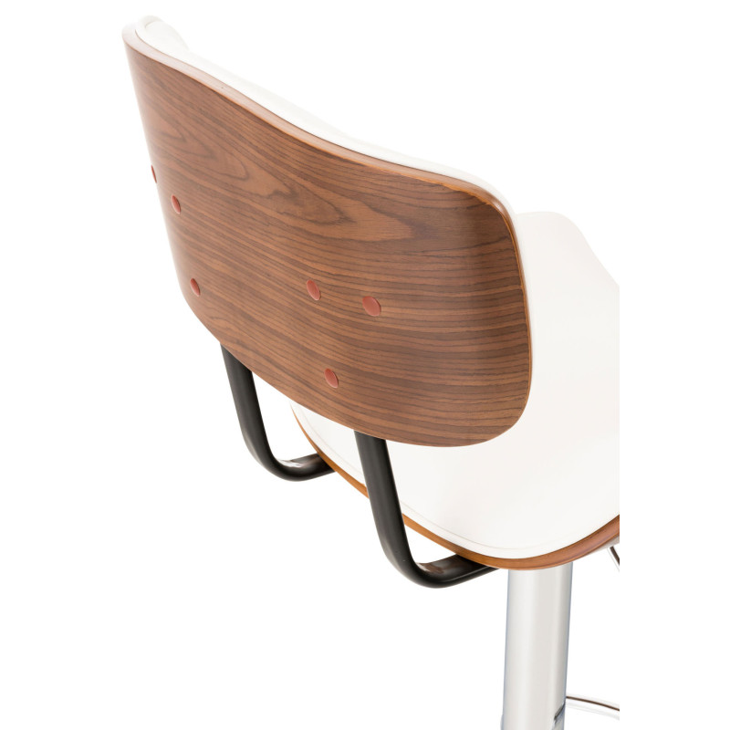 Tabouret de bar Sarnia en similicuir noyer/blanc