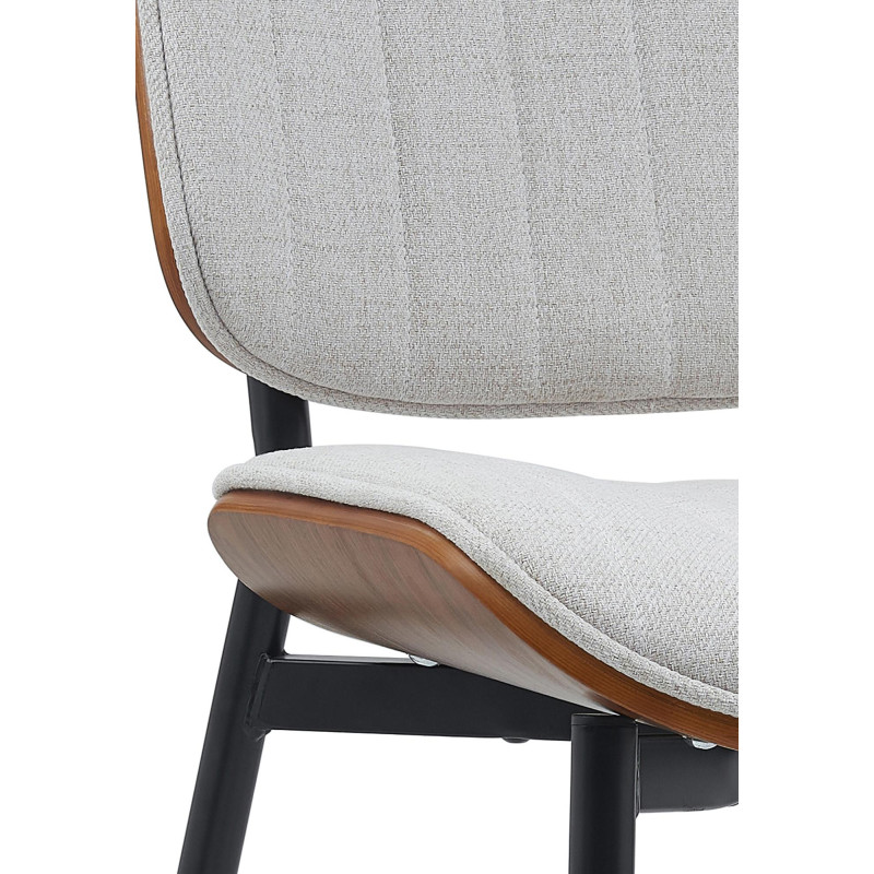 Chaise visiteur Tiffin en tissu noyer/crème