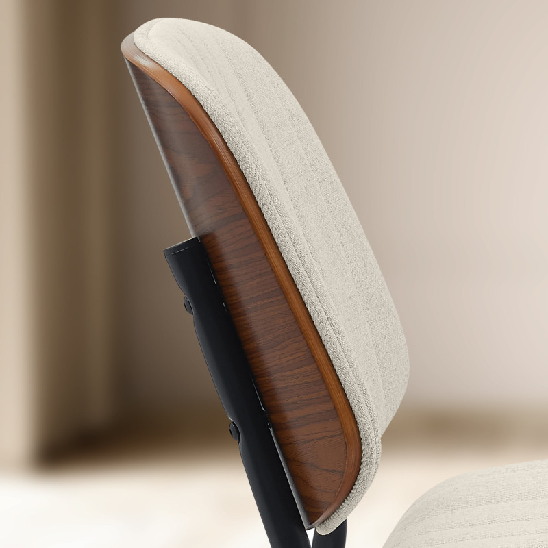 Chaise visiteur en tissu Tiffin noyer/crème