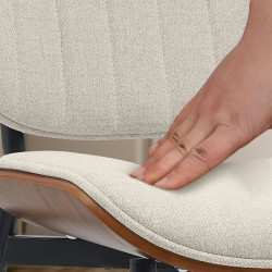 Chaise visiteur Tiffin en tissu noyer/crème