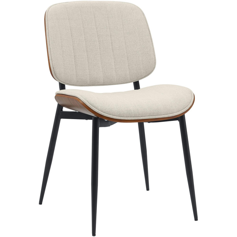 Chaise visiteur en tissu Tiffin noyer/crème