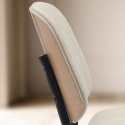 Chaise visiteur en tissu Tiffin naturel/crème