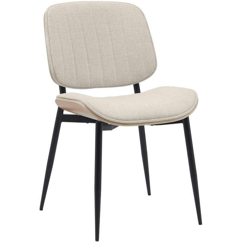Chaise visiteur en tissu Tiffin naturel/crème