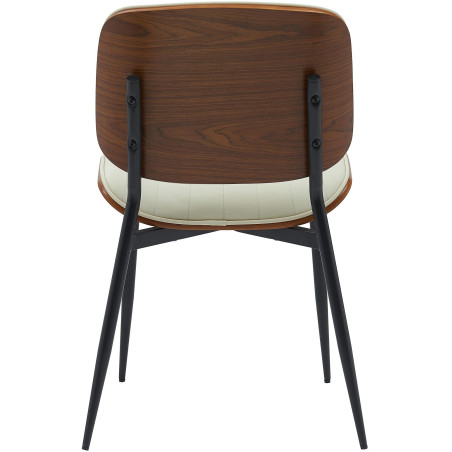 Chaise visiteur Tiffin en cuir artificiel noyer/crème
