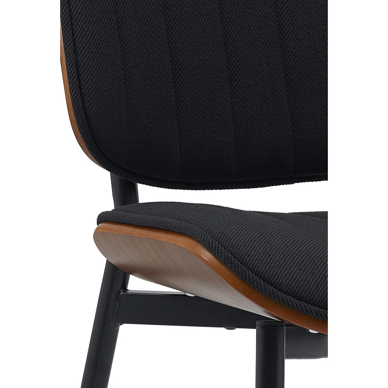 Chaise visiteur en tissu Tiffin noyer/noir