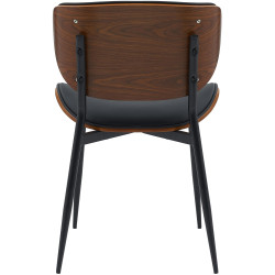 Chaise visiteur Enid en cuir artificiel noyer/noir