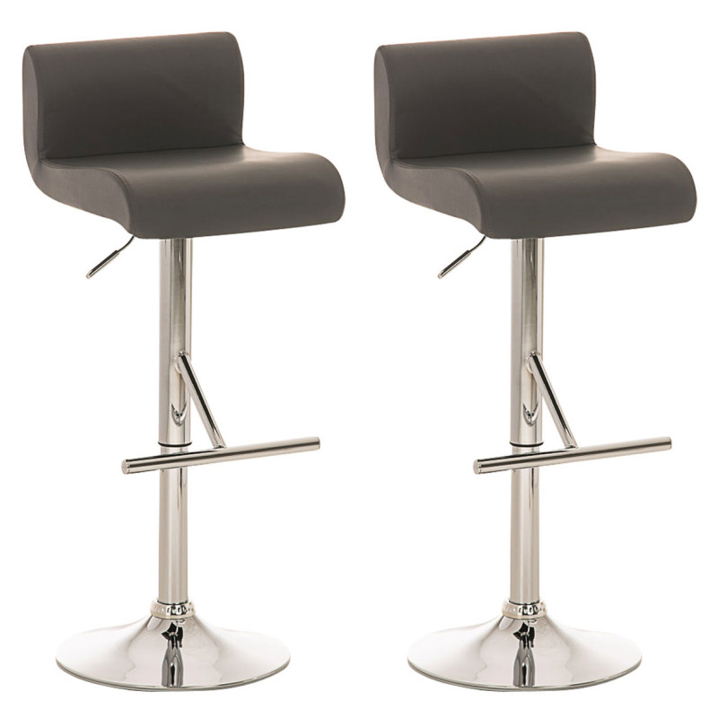 Ensemble de 2 tabourets de bar California gris