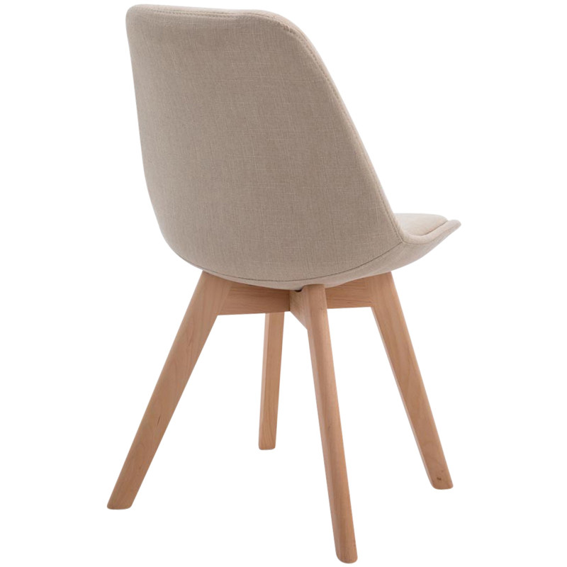 Chaise visiteur Borneo V2 en tissu Natura | crème