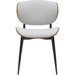 Chaise visiteur Enid en tissu noyer/crème