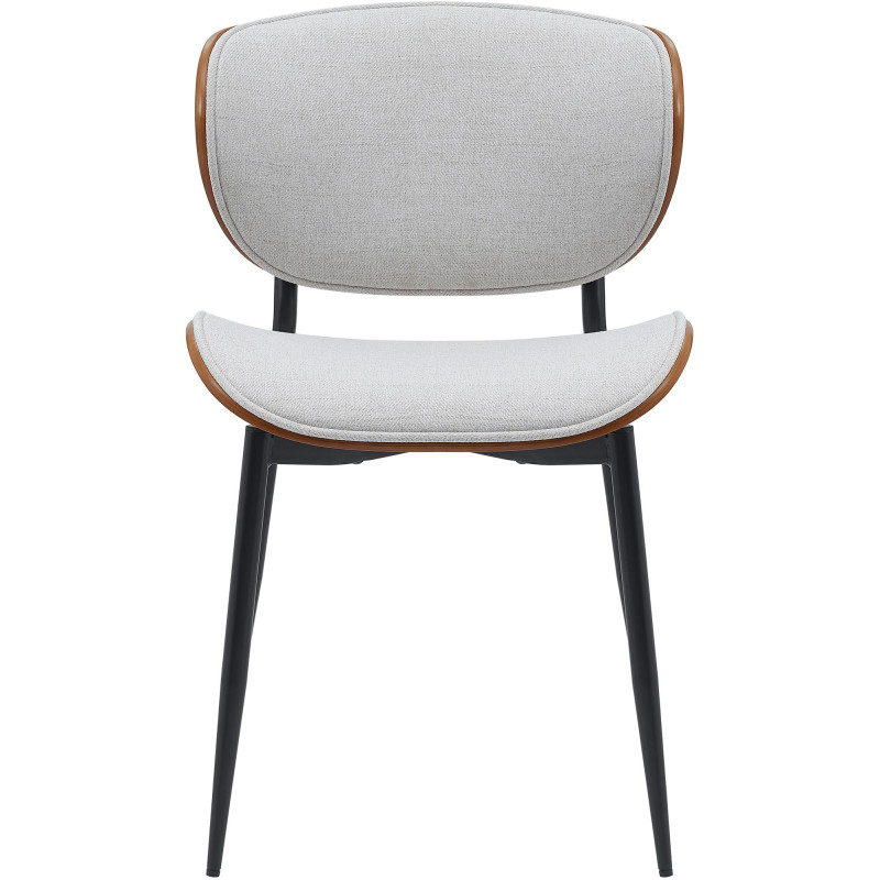 Chaise visiteur Enid en tissu noyer/crème