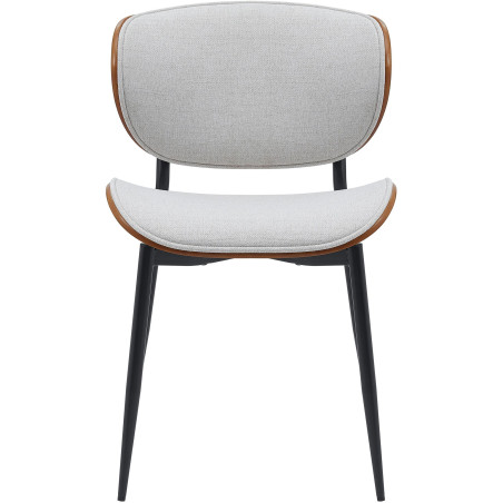 Chaise visiteur Enid en tissu noyer/crème