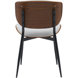 Chaise visiteur Enid en tissu noyer/crème