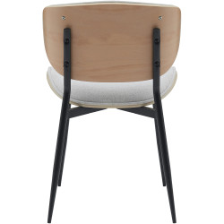 Chaise visiteur Enid en tissu nature/crème