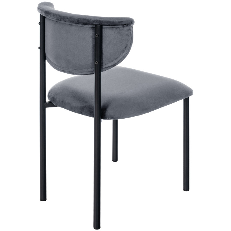 Fauteuil visiteur Gambell, velours, gris foncé
