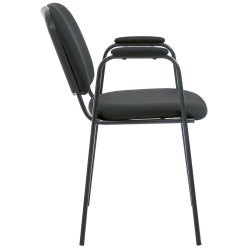 Chaise visiteur Ken PRO en tissu | noir