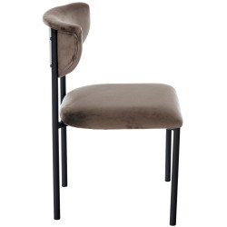 Fauteuil visiteur Gambell, velours, marron