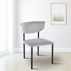 Fauteuil visiteur Gambell, velours gris