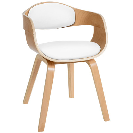 Chaise visiteur Kingston natura/blanc
