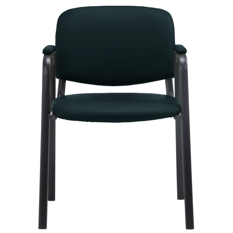 Chaise visiteur Ken PRO en cuir artificiel | noir