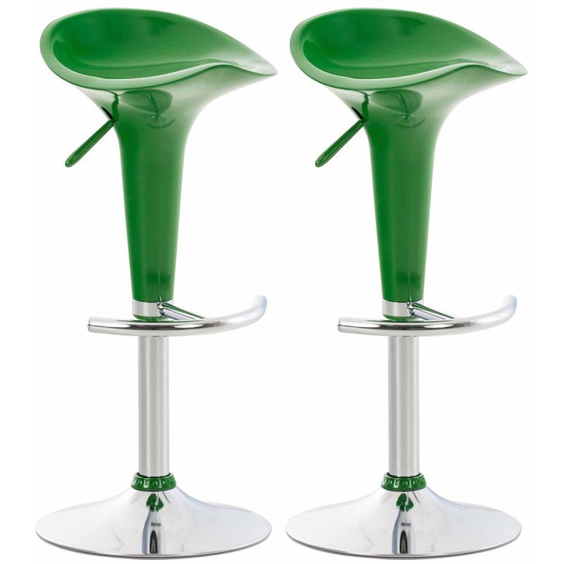 Ensemble de 2 tabourets de bar Saddle vert