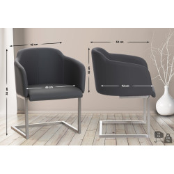 Chaise visiteur Magnus gris