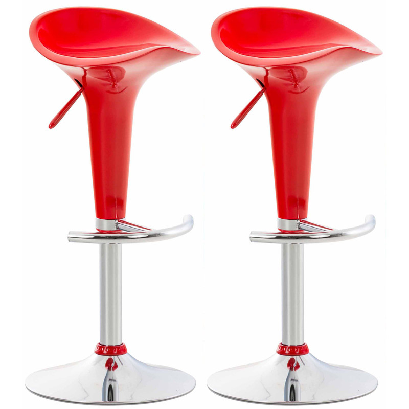 Ensemble de 2 tabourets de bar Saddle rouge