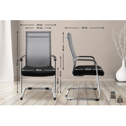 Chaise visiteur Brenda grise