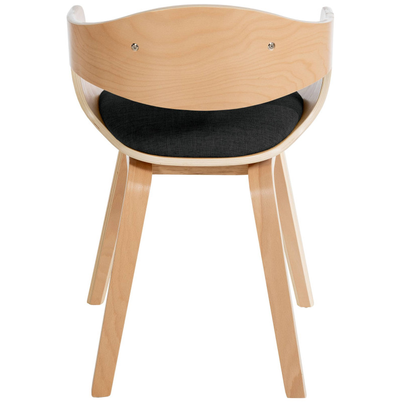 Chaise visiteur Kingston en tissu naturel/noir