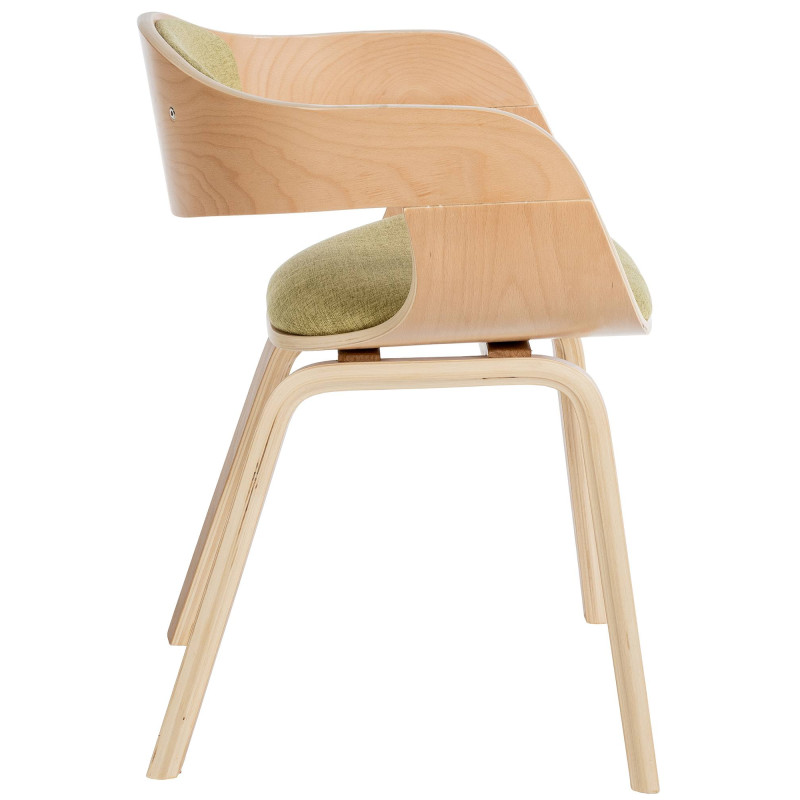 Chaise visiteur Kingston en tissu naturel/vert clair
