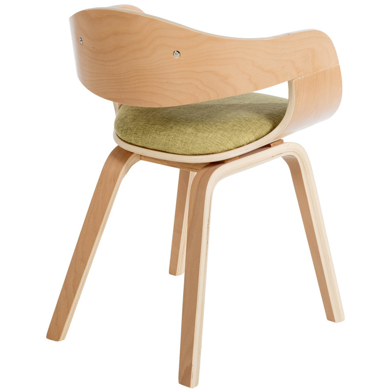 Chaise visiteur Kingston en tissu naturel/vert clair