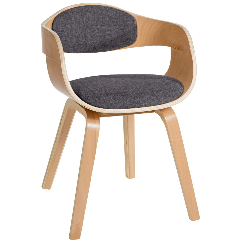 Chaise visiteur Kingston en tissu naturel/gris clair