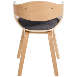 Chaise visiteur Kingston en tissu naturel/gris clair