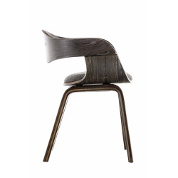 Chaise visiteur Kingston en tissu gris/gris clair