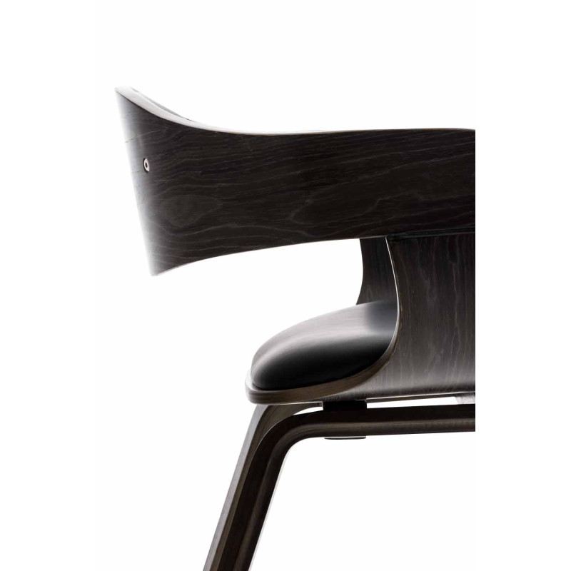 Chaise visiteur Kingston, simili cuir noir/gris