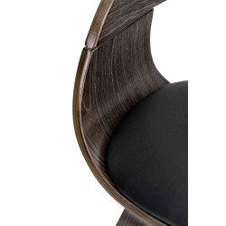 Chaise visiteur Kingston, simili cuir noir/gris