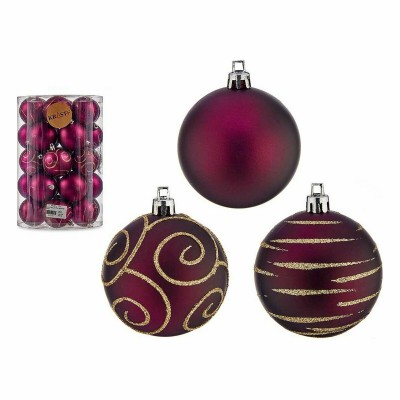 Lot de boules de Noël Violet PVC Ø 6 cm (4 Unités)