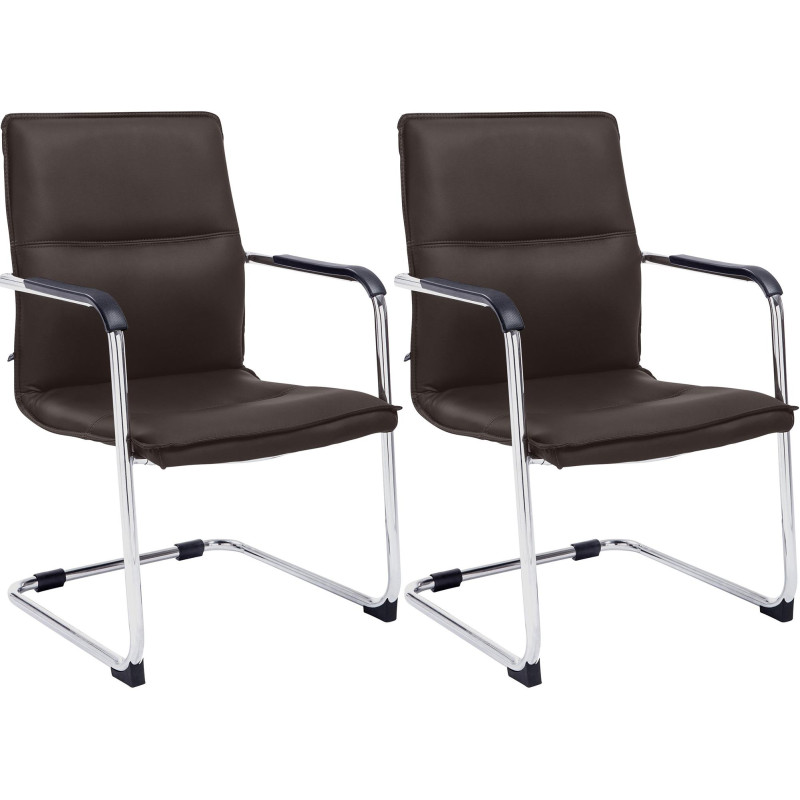 Ensemble de 2 chaises visiteurs Seattle, marron