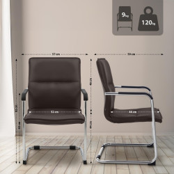 Lot de 2 chaises visiteurs Seattle marron