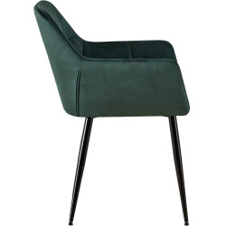 Chaise visiteur Emia velours vert